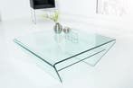 Moderne glazen salontafel FANTOME 70cm trapeziumvormig met, Huis en Inrichting, Tafels | Salontafels, Ophalen of Verzenden, Nieuw