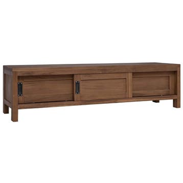 vidaXL Tv-meubel 110 x 30 x 30 cm Massief Teakhout Naturel, Verzenden, Nieuw