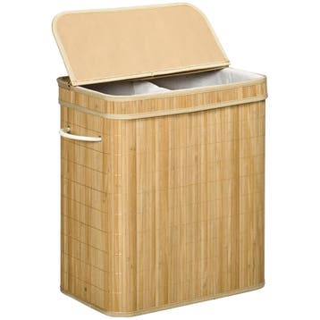 TRUUSK Bamboe Wasmand met Deksel en Handvatten - 90 Liter Ca, Verzenden, Nieuw