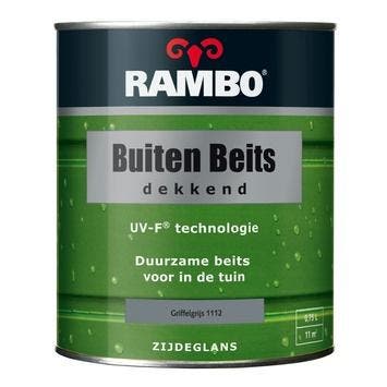 RAMBO Buitenbeits Dekkend - Griffelgrijs 1112 - 0,75 liter, Nieuw, Beits, Ophalen of Verzenden, Grijs