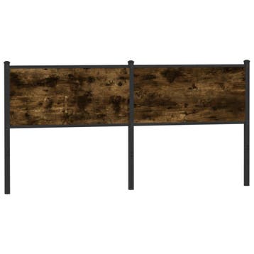 vidaXL Vervangend hoofdbord 180 cm en staal gerookt, Verzenden, Nieuw, Bruin, Hout