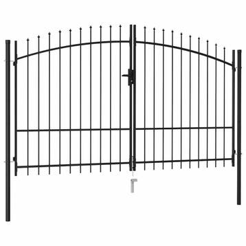 vidaXL Hekpoort Woerden dubbele deur met puntige bovenkant, Tuin en Terras, Tuinpoorten, Verzenden, Nieuw