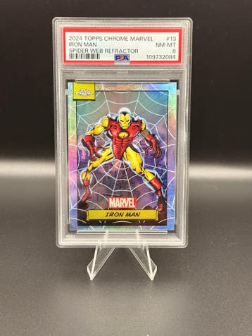 PSA 8 2024 Topps Chrome Marvel Iron Man #13 Numbered 311/399, Verzenden, Nieuw