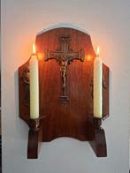 Christelijke voorwerpen - Art Deco - Zamak, Eik - 1920-1940