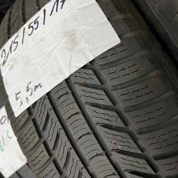 2 x Continental 215-55-17 Winterbanden 5,5mm, 17 inch, Band(en), Personenwagen, Gebruikt