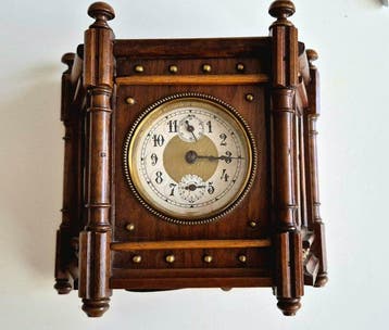 Tafelklok - Hermle - Antiek Hout - 1920-1930 - mechanische, Antiek en Kunst, Antiek | Klokken