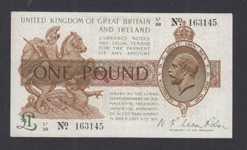 Groot-Brittannië. - 1 Pound - 1919 - Pick 359a (Zonder, Postzegels en Munten