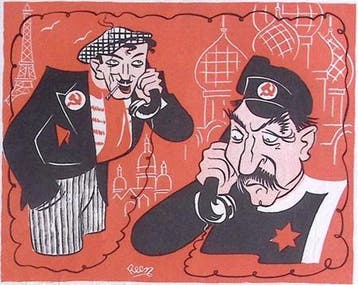 Spotprent over de verkiezingen in Frankrijk in 1936 op sp..., Antiek en Kunst, Kunst | Litho's en Zeefdrukken, Verzenden