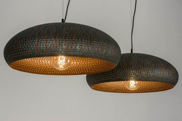 Rietveld Hanglampen - Zwart, Bruin, Meerkleurig, Koper - Met, Verzenden, Nieuw
