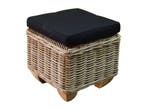 Toronto voetenbank 43x43xH43 cm naturel rotan, Ophalen of Verzenden, Nieuw