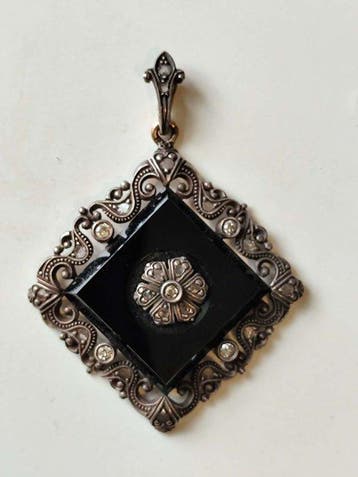 Zonder minimumprijs - Hanger - 19.2 kt. Geel goud, Zilver -