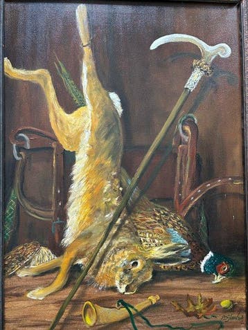 P Dijken (XX) - Jachtbuit, Antiek en Kunst