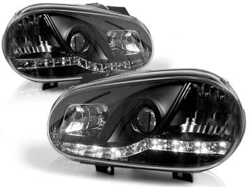 Koplampen VW Golf IV Devil Eyes DRL look zwart, Ophalen of Verzenden, Nieuw