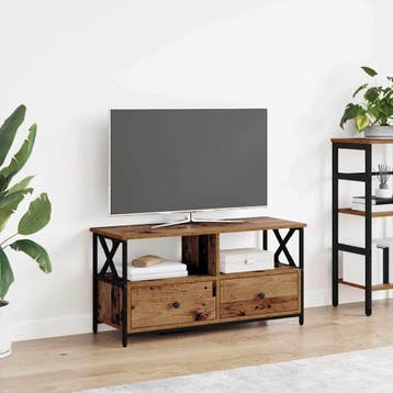 vidaXL TV-kast Oud Hout 90 x 33 x 45 cm Engineered hout en, Huis en Inrichting, Kasten | Televisiemeubels, Minder dan 50 cm, Verzenden