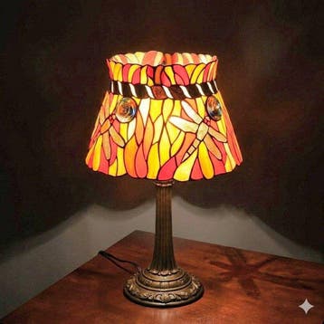 Tafellamp - Tiffany-stijl lamp - Glas-in-lood