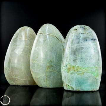 Groene maansteen vrijvorm-set – tijdloze elegantie in zachte