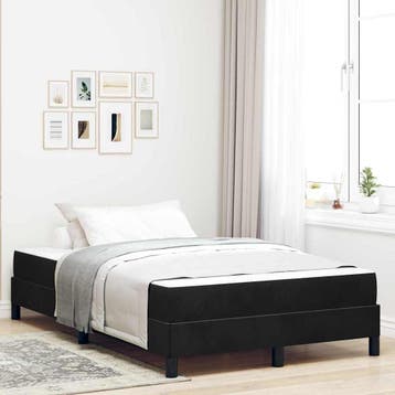 vidaXL Boxspringbed met matras Zwart 120 x 200 cm Stof, Huis en Inrichting, Slaapkamer | Bedden, Verzenden, Nieuw, Zwart, Stof