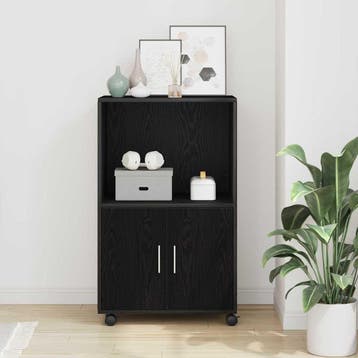 vidaXL Kast Zwart Eiken 55 x 40 x 82 cm, Minder dan 50 cm, Verzenden, Nieuw, Minder dan 100 cm
