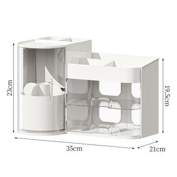 Roterende Make-up Organizer met Laden en Borstelhouder, Verzenden, Nieuw