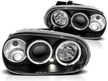 Koplampen VW Golf IV Angel Eyes design zwart, Ophalen of Verzenden, Nieuw