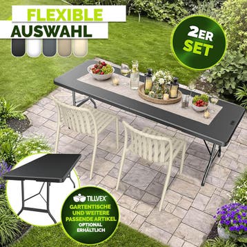 tillvex® Tuinstoelen, 2-delige set, stapelbaar, weerbestendi, Verzenden, Zo goed als nieuw