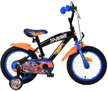 Hot Wheels Kinderfiets - Jongens - 14 inch - Zwart Oranje Bl, Fietsen en Brommers, Overige merken, Zijwieltjes, Nieuw, Ophalen of Verzenden