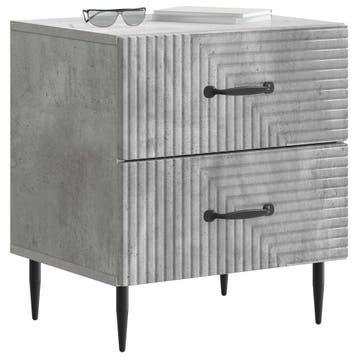 vidaXL Nachtkastje 2 pcs Betongrijs 43 x 34,5 x 47,5 cm, Minder dan 45 cm, Verzenden, Nieuw, Minder dan 55 cm