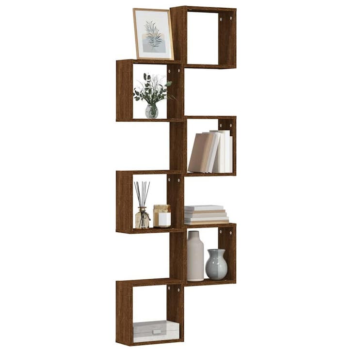 vidaXL Wandschappen kubus 6 st 30x15x30 cm sonoma bruin, Huis en Inrichting, Woonaccessoires | Wandplanken en Boekenplanken, Nieuw