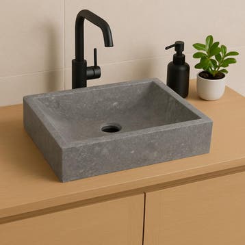 Wasbak | Wastafel | Marmer | 45x30x12 | Natuursteen | Grijs, Verzenden, Nieuw
