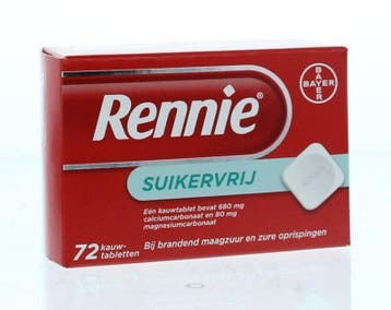 Rennie suikervrij tabletten 36 tabletten, Verzenden, Nieuw