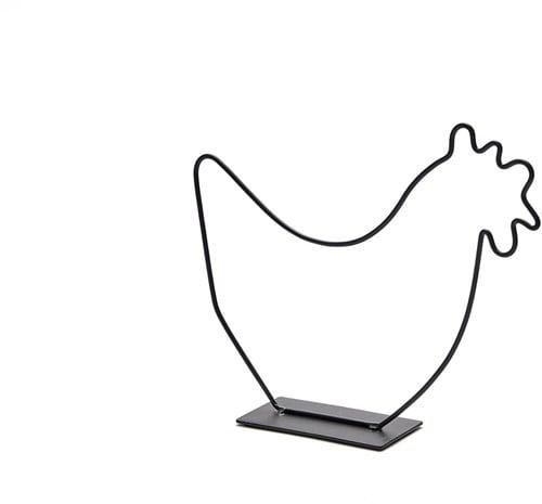 Metalen Frame Hen Kip op voet Zwart 37x32 cm, Huis en Inrichting, Woonaccessoires | Kunstplanten en Kunstbloemen, Nieuw, Ophalen of Verzenden