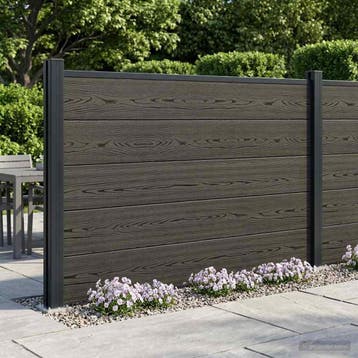 vidaXL Hek set 180 x 105 cm WPC en Aluminium Zwart, Tuin en Terras, Verzenden, Nieuw, Aluminium