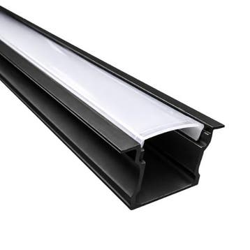 LED Strip Profiel Inbouw | 3 Meter uit één stuk | Zwart | 1, Ophalen of Verzenden, Nieuw