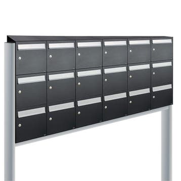 Brievenbusunit Flow set vrijstaand 6-breed, 3-hoog - zwart, Verzenden, Nieuw