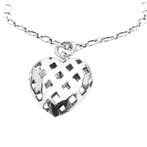 Zilveren anker schakelketting met een hart hanger; ZINZI, Ophalen of Verzenden, Gebruikt, Overige kleuren, Zilver