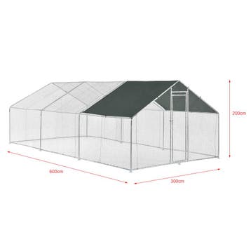 Kippenren Wels buitenren 3x6x2 m donkergroen pro.tec, Verzenden, Nieuw