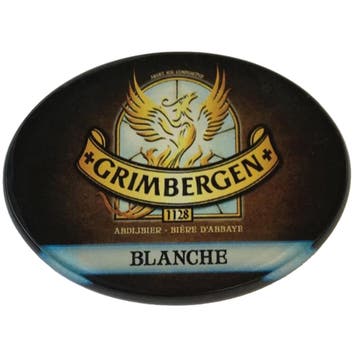 Occasion - Ovale taplens Grimbergen blanche plat, Ophalen of Verzenden