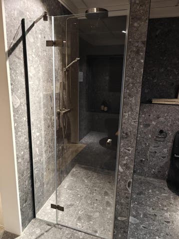 Douchedeur ca 90cm nis gunmetal - 0006, Ophalen, Nieuw, Glas, Douche