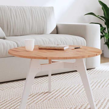 vidaXL Tafelblad rond Ø70x1,5 cm massief beukenhout, Huis en Inrichting, Tafels | Eettafels, Verzenden, Nieuw