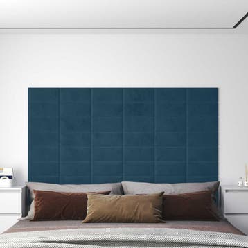 vidaXL Wandhoofdbord 12 st Blauw Fluweel, Verzenden, Nieuw, Blauw, Stof