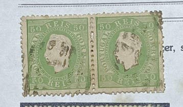Portugal 1870/1876 - D. Luís I. - 50 réis, Certificaat, Gestempeld