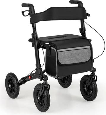 2dekans | Coast Opvouwbare Rollator Zwart – 2-in-1, Diversen, Ophalen of Verzenden, Zo goed als nieuw