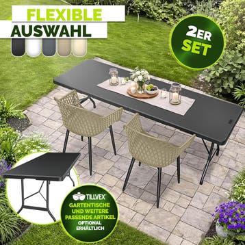 Tuinstoelen - Weerbestendig - Met armleuning - Set van 2 - B, Tuin en Terras, Verzenden, Zo goed als nieuw