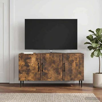 vidaXL TV-kast Gerookt eiken 99 x 34,5 x 50 cm Bewerkt hout, Minder dan 50 cm, Verzenden, Nieuw, Minder dan 100 cm
