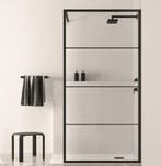 Douchewand 120 x 200 cm zwart raster | Nano Glas 8 mm | Mat, Ophalen of Verzenden, Nieuw, Glas, Bad