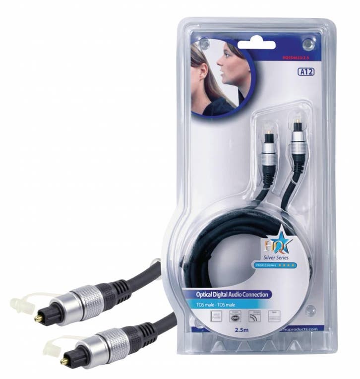 Digitale Audiokabel TosLink Male - TosLink Male 2.5 m Donker, Audio, Tv en Foto, Audiokabels en Televisiekabels, Optische kabel