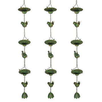 TRUUSK 3-delige Set Regenketting 123cm - Metaal - Vogels Bel, Verzenden, Nieuw