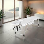 Massagetafel-set 2 zones met vulling, rolkussens en aluminiu, Sport en Fitness, Massageproducten, Verzenden, Nieuw
