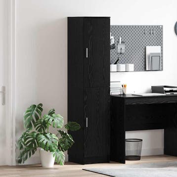 vidaXL buffetkast Zwart Eiken 35 x 39 x 168 cm, Huis en Inrichting, Minder dan 50 cm, Verzenden, Nieuw, Minder dan 100 cm