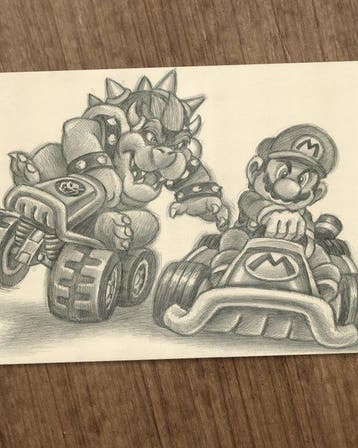 Joan Vizcarra Origineel kunstwerk - Mario Kart: Mario vs., Nieuw
